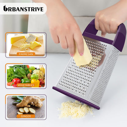Urbanstrive Cheese Grater With Container Box Grater Stainless Steel Graters for Kitchen Cheese Shredder Parmesan Shredder Kitchen Gadgets Kitchen Tools Kitchen Gifts for Chef Dishwasher Safe Zester