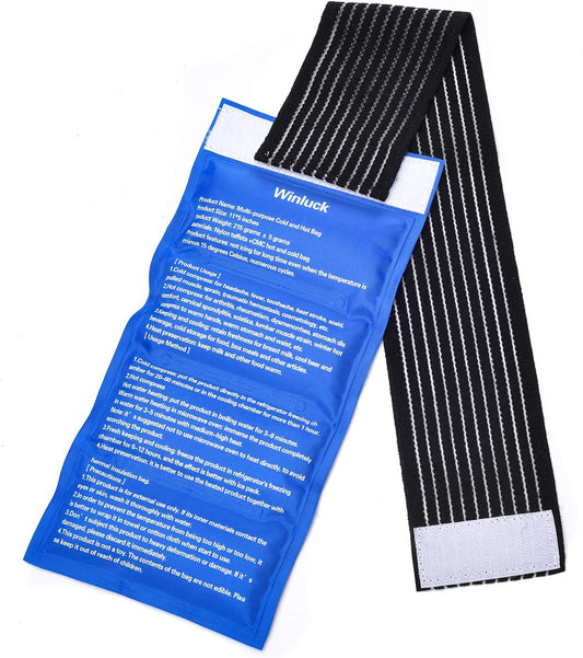 Gel Ice Pack with Adjustable Strap Reusable Gel Pack for Pain Relief