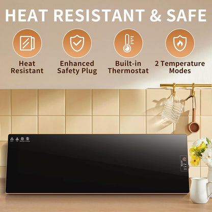 Electric Warming Tray,Extralong 47"x12",Tempered Glass Warming Mat for Food