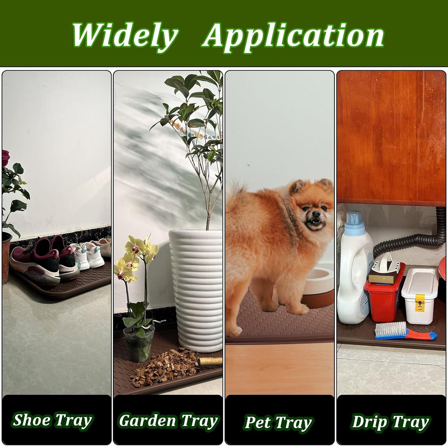 Large Multifunctional Boot Tray 2 Pack Boot Mat Washable Indoor or Outdoor Tray Mat Doormats for Shoes Boots Plants Pots Paint Tins Pet Bowls Car Storage, 30 x 15 x 1.2 Inches
