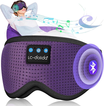 Sleep Mask with Bluetooth Headphones,LC-dolida Sleep Headphones Bluetooth Sleep Mask 3D Sleeping Headphones for Side Sleepers Best Gift and Travel Essential (Blue)