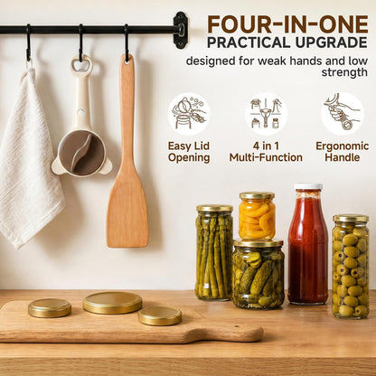 2026 Upgraded 4-in-1 Jar Opener - Adjustable Stainless Steel Lid Remover for Seniors & Arthritis Sufferers, Fits Kitchen Jars, Bottles & Cans Blue
