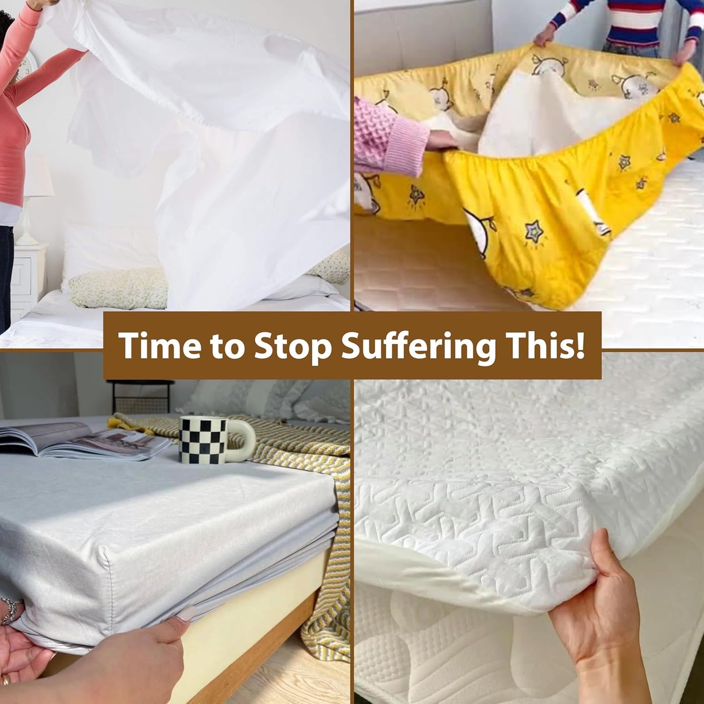 Fitted Bed Sheet Straps Bedroom Bed Sheet Holder, Elastic Sheet Strap Mattress Sheet Holders Sheet Fasteners Keep Sheets in Place for All Mattress Sizes (Full)