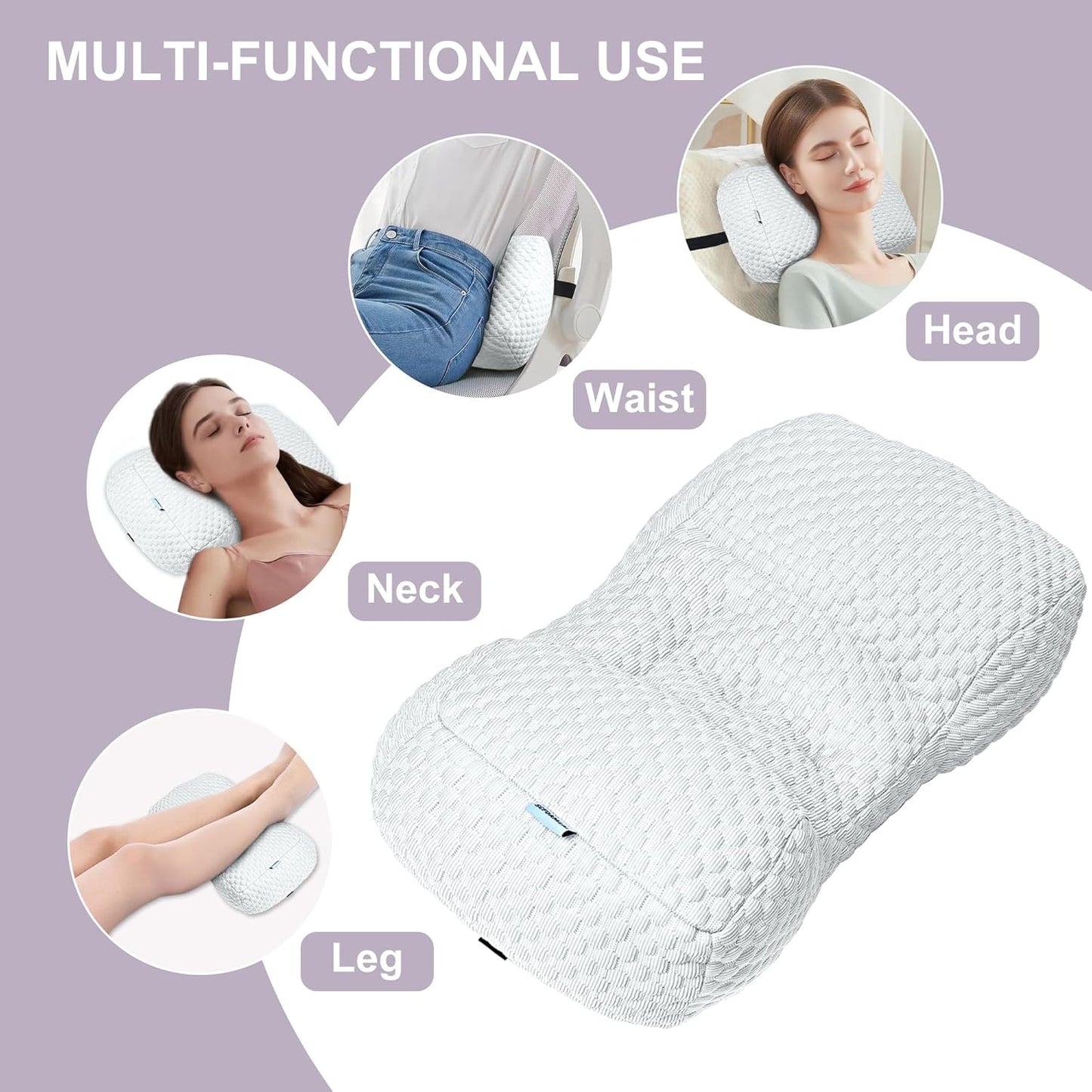 Adjustable Neck Pillow for Recliner, Headrest Pillow for Chair & Couch Support - Ergonomic Design Cushion with 2 Adjustable Strap, Recliner Head Pillow for Office, Home, Traveling (Beige)