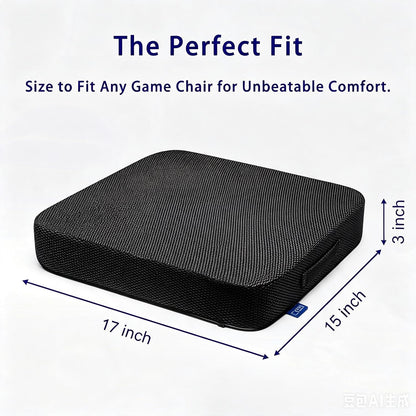 Ifoam Gel Infused Memory Foam Layer Wheelchair Cushion - Seat Cushion for Wheelchair-OfficeChair, Kitchen Chair-Pressure Sore and Tailbone Pain Relief-High Dense Polyfoam Base (Black,18x16x3 inch)
