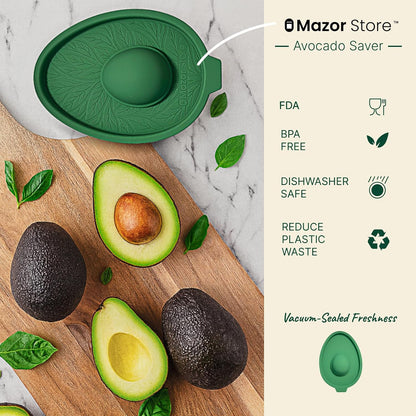 Avocado Saver | Avocado Keeper – Collapsible with Lid, Reusable, and Keeps Food Fresh - Multi-Use Fruit and Vegetables Saver, XL Half-Cut Container Storage for Fridge