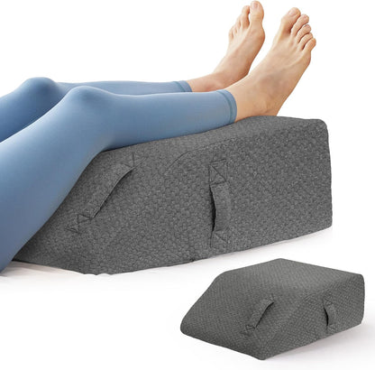BIEEZZK Leg Elevation Pillow Blood Circulation, 23.6×16.8×8in, White/Grey