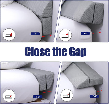 HOMBYS Wedge Pillow Headboard for Bed Gap,Foldable Bed Wedge Gap Filler Queen Size,Matterss Gap Filler,Multi Functional Bed Crack Pillow, Fill The Gap (0-7") Between Your Headboard and Mattress,White