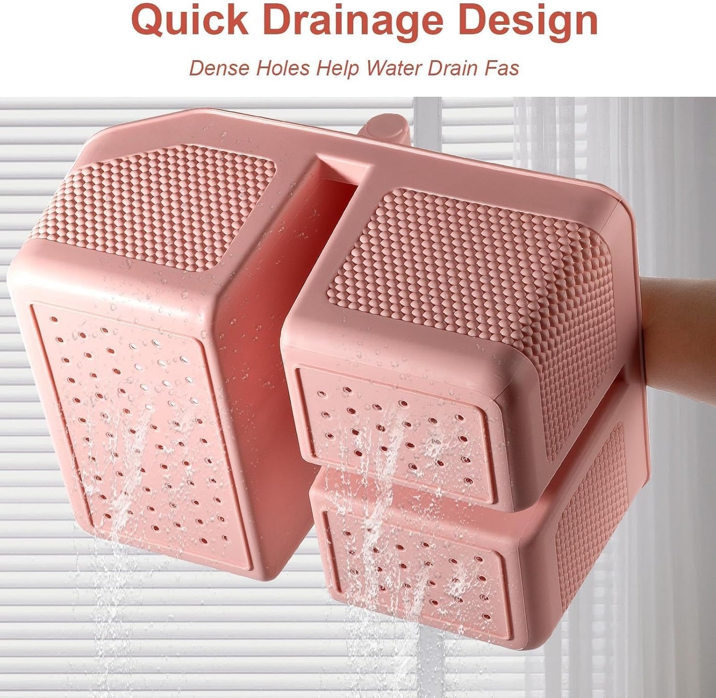 Plastic Shower Caddy Portable Shower Basket with Bamboo Handle, White | Cleaning Caddy Organizer Storage Tote for Bathroom, College Dorm Essentials, Bath Toy Storage