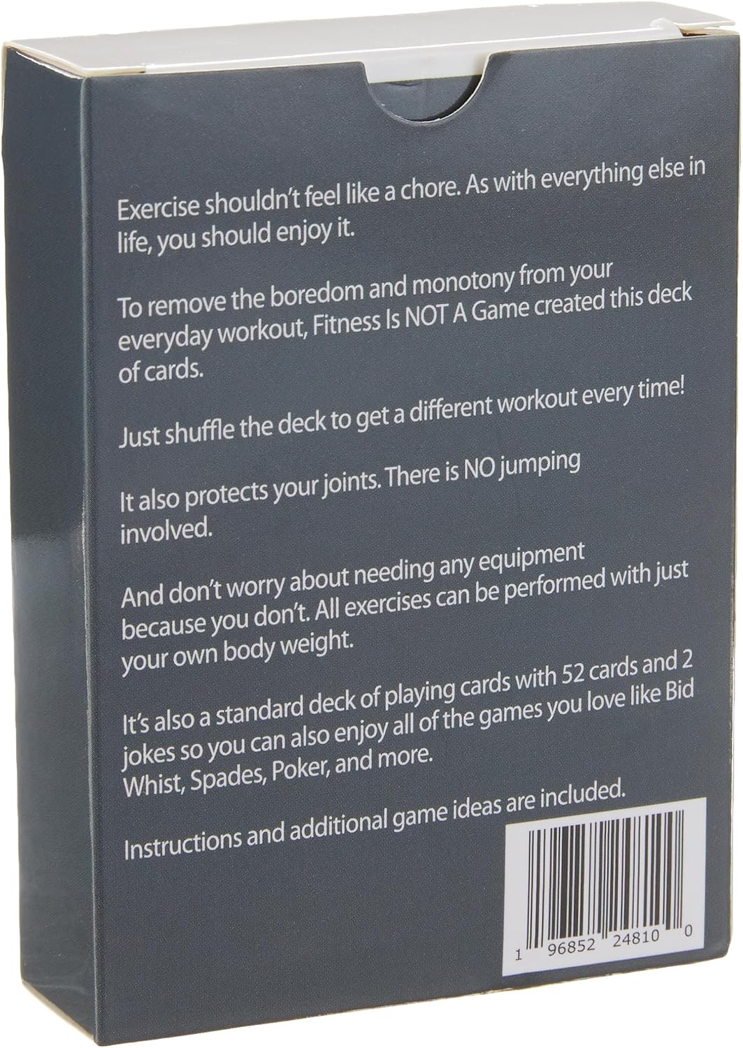 Low-Impact Exercise Playing Cards | 52-Card Deck | Bodyweight | All Fitness Levels | Strength Training and Cardio | at-Home Workout | Family Game Night | Fun