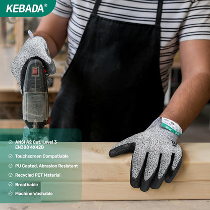 Kebada C4 Cut Resistant Gloves, ANSI A4, 100% Food Grade, 1 Pair