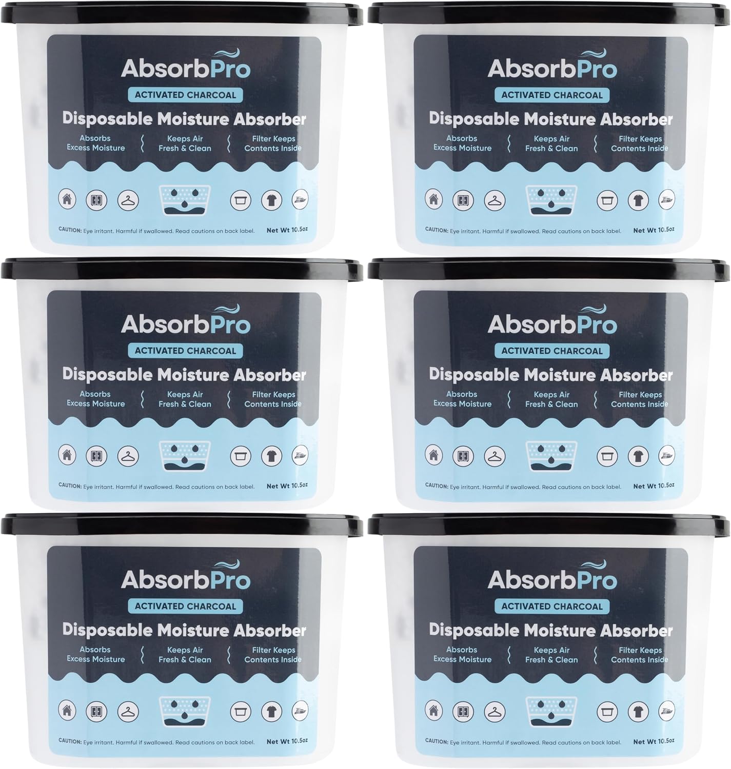 Charcoal Moisture Absorber Tub 18 oz, 3-Pack