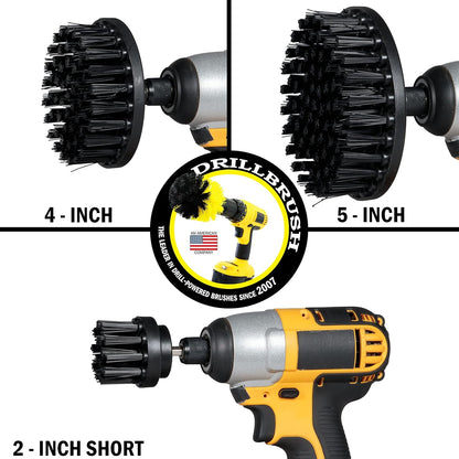 Ultra Stiff Drill Powered Cleaning Brush Set - BBQ Grill Brush - No Wires | Heavy Duty Industrial Stripping - Cordless Drill Power Scrubber Grill Brush for Household Cleaning Supplies - Rust Remover