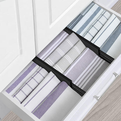 Utoplike 4 Pcs Bamboo Kitchen Drawer Dividers, Large Drawers Organizers | Adjustable Spring Loaded Expandable Organization, Works in Dresser, Bathroom, Bedroom, Office, Fit 17.8"-20.6" Drawer, 2.4"H