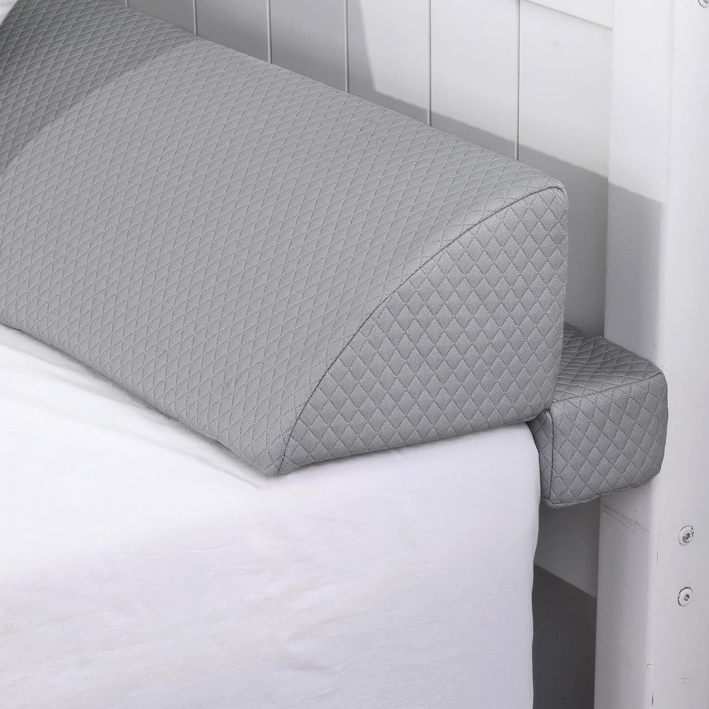 HOMBYS Wedge Pillow Headboard for Bed Gap,Foldable Bed Wedge Gap Filler Queen Size,Matterss Gap Filler,Multi Functional Bed Crack Pillow, Fill The Gap (0-7") Between Your Headboard and Mattress,White