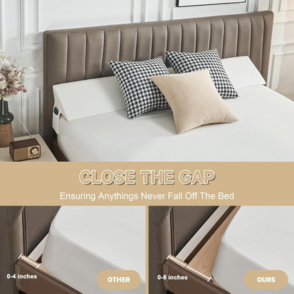 IFNOW Queen Size(60"x6"x10") Bed Wedge Pillow for Headboard, Mattress Gap Filler(0-8"), Bed Wedge for Gap Between Your Headboard and Mattress Dark Grey | High-Density Foam,Fills 0-8"Mattress Gap,Prevents Pillow & Items Falling,Works with Headboard or