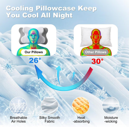VYLEE Cervical Neck Pillow for Pain Relief, Ergonomic Memory Foam Pillow for Neck Support, Cooling Contour Orthopedic Pillow for Side, Back & Stomach Sleepers | Ergonomic contour pillow supports proper neck alignment for side, back & stomach sleepers