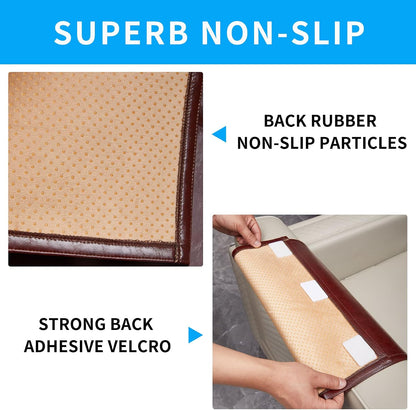 Non Slip Recliner Headrest Protector Washable Faux Leather Headrest Covers for Recliner Chair Waterproof Couch Head Rest Covers for Sofa,Furniture,Office Chair,Theater Seat