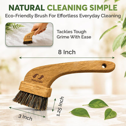 All-Natural Grout Brush Set | Wooden Cleaning Brush for Tile and Floor | Durable Floor Scrubber for Bathroom and Kitchen | Eco-Friendly Household Cleaning Tools