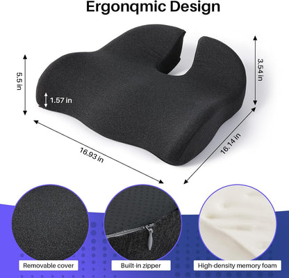 Ergonomic Seat Cushion, Office Chair Cushion for Sciatica Support, Pink