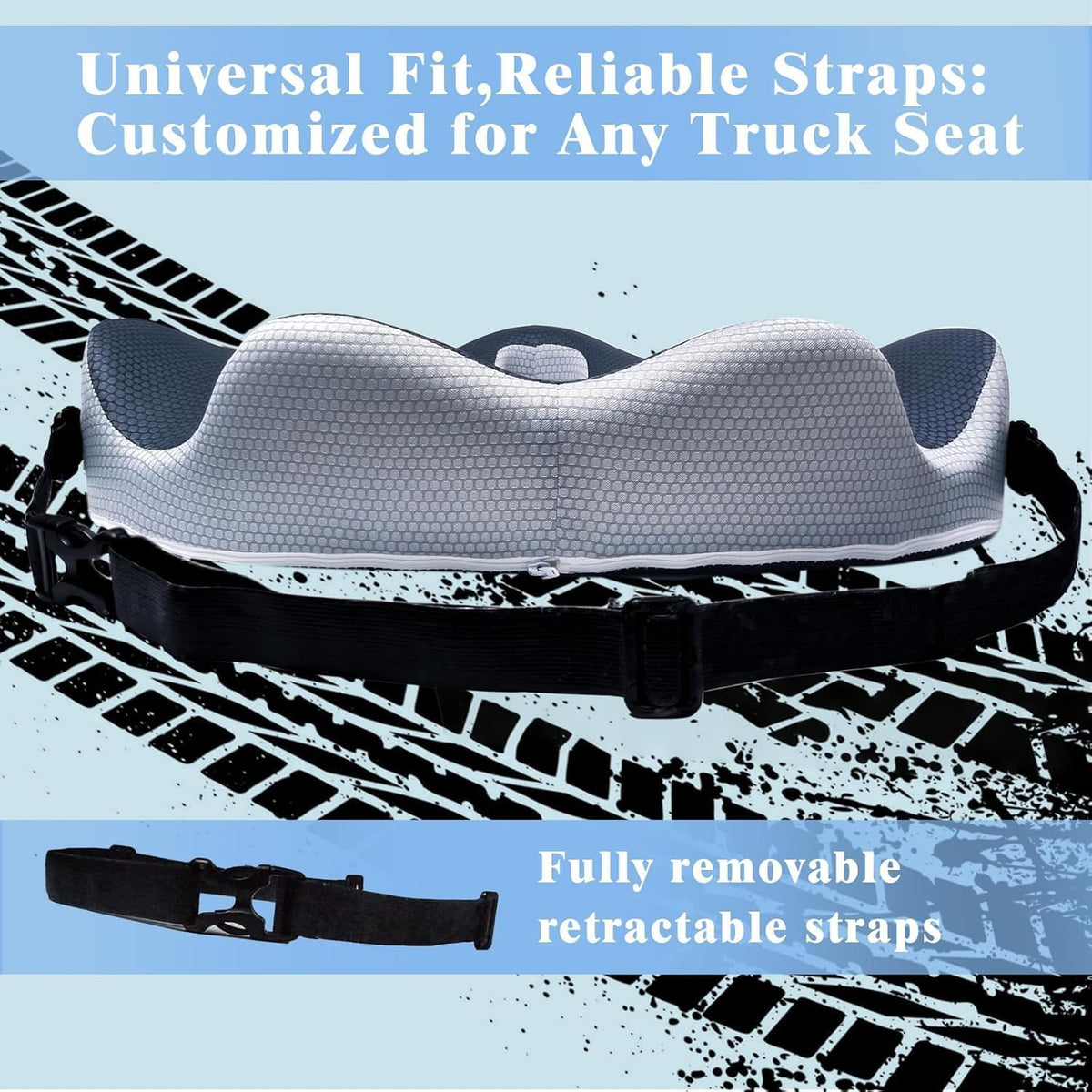 X-Large Truck Seat Cushion for Truck Drivers, Memory Foam Support