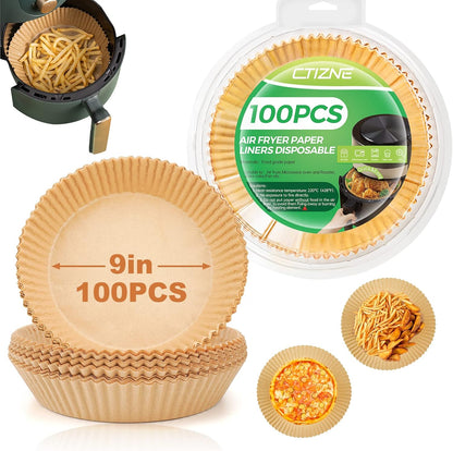 Air Fryer Liners Disposable, 150Pcs Parchment Paper 8" Square for 5-8QT | [Food Grade Material] Unbleached Parchment Paper Non-Stick & Waterproof Oilproof Easy Cleanup for Air Fryer Sheets Papers