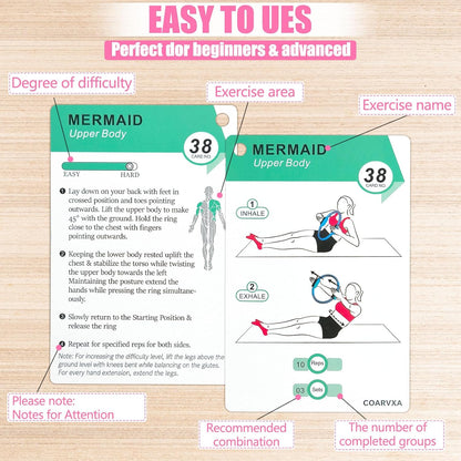 Bodyweight Workout Cards for Women & Men-50 Bodyweight Workout Cards，Includes 2 Rings& Dry-Erase for Easy Organization-Home, Gym or Studio (Bodyweight)