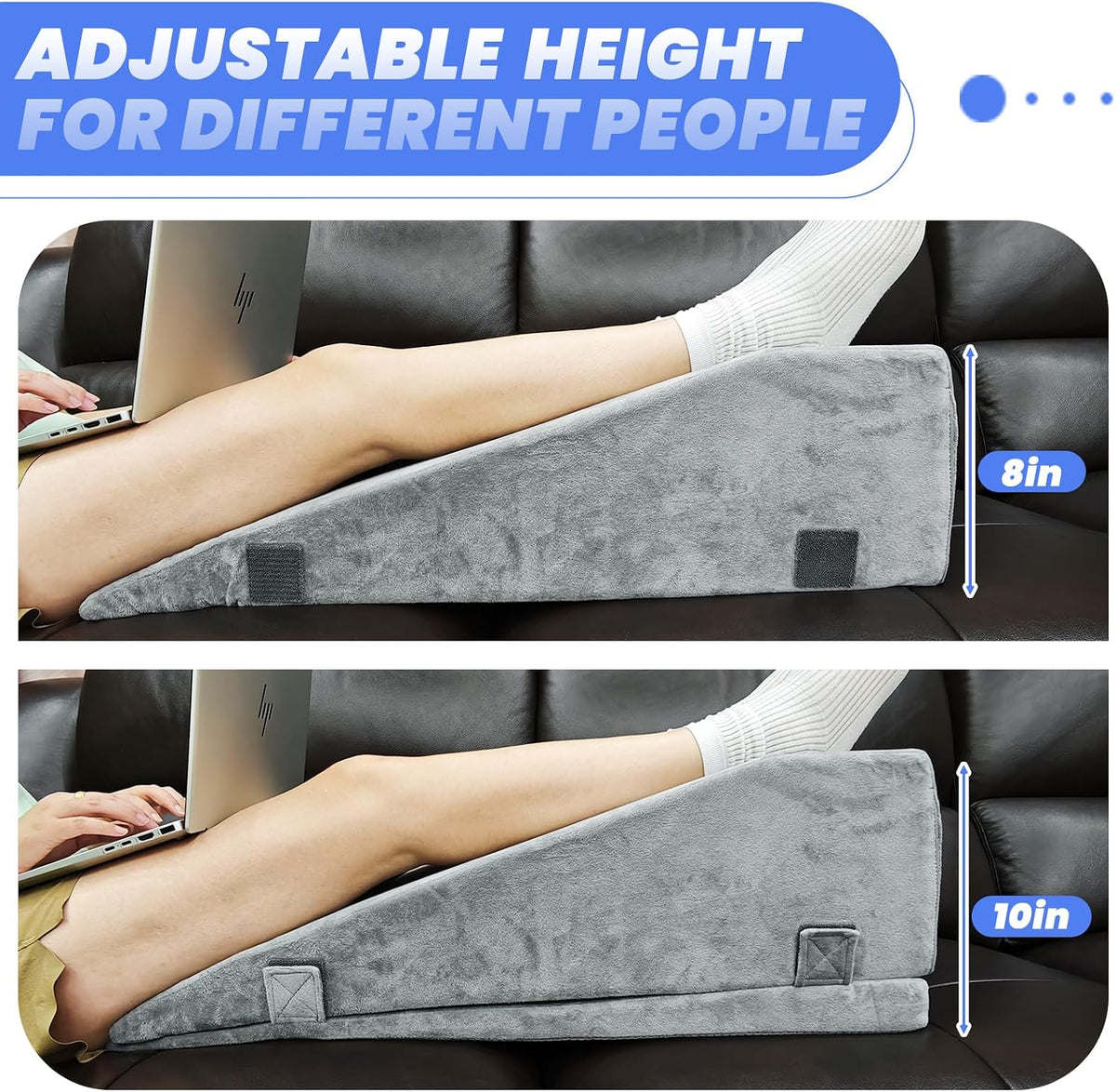 2 Adjustable Arc-Designed Leg Elevation Pillow for After Surgery – Knee Replacement Recovery Aid, Bone Foam Knee Surgery Pillow for Hip & Ankle Pain Relief