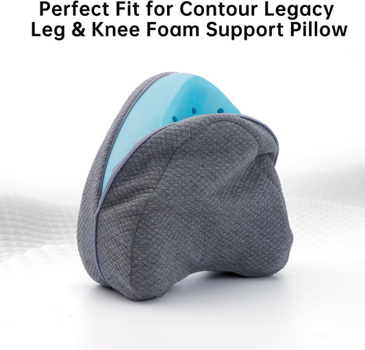 Zippered Pillow Cover Compatible with Contour Legacy Knee Pillow | White,Invisible Zippered,Anti-Pilling and Washable Legacy Leg and Knee Foam Support Pillow Cover Only