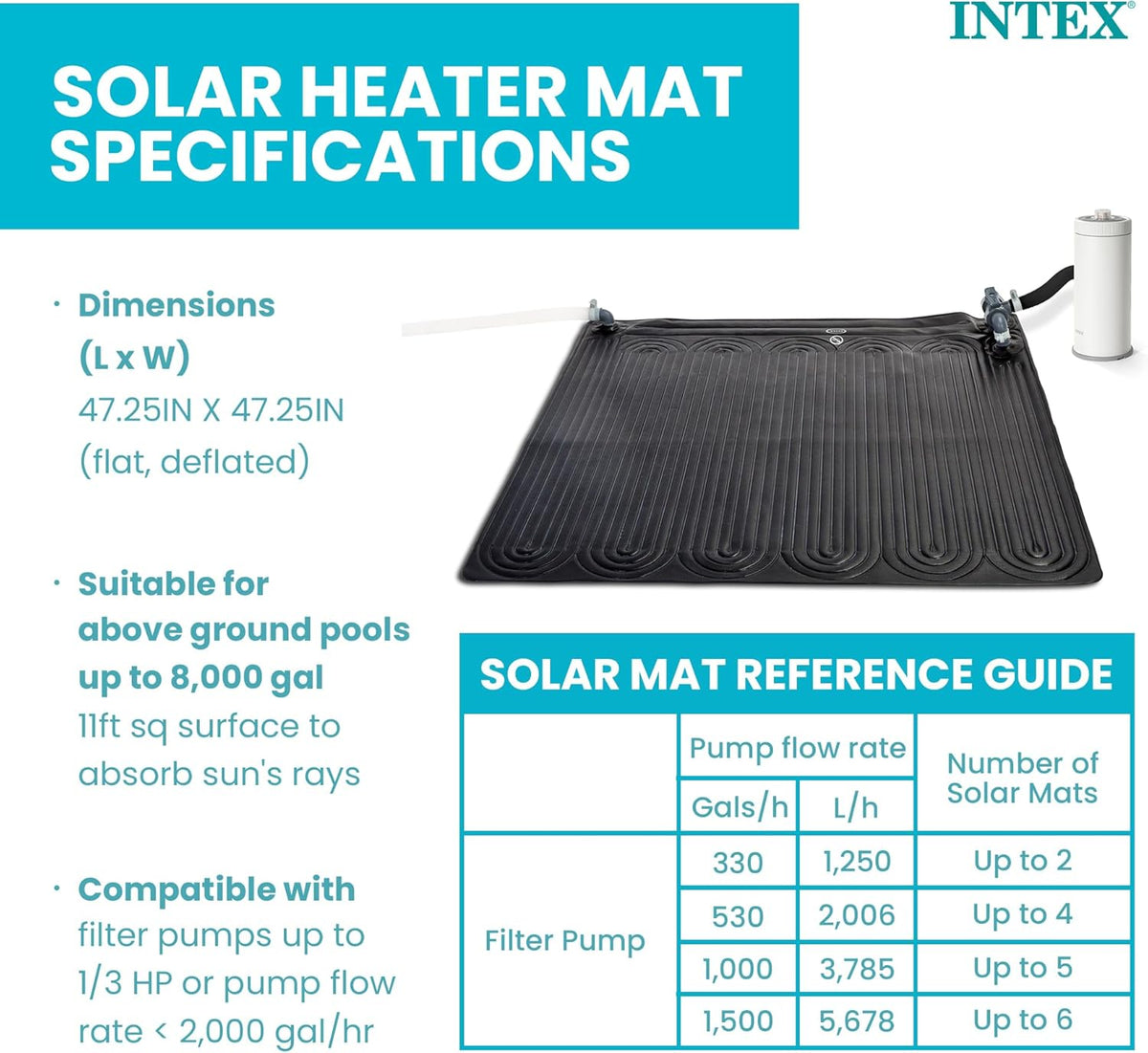 Intex Solar Pool Water Heater Mat for Above Ground Swimming Pools