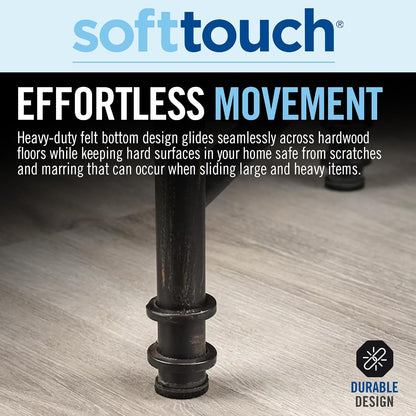 SoftTouch 1.5" Round Reusable Felt Furniture Sliders for Hard Surfaces, Noise-Reducing Adhesive Furniture Moving Pads for Beds, Sofas, Dressers, Set of 24, Beige