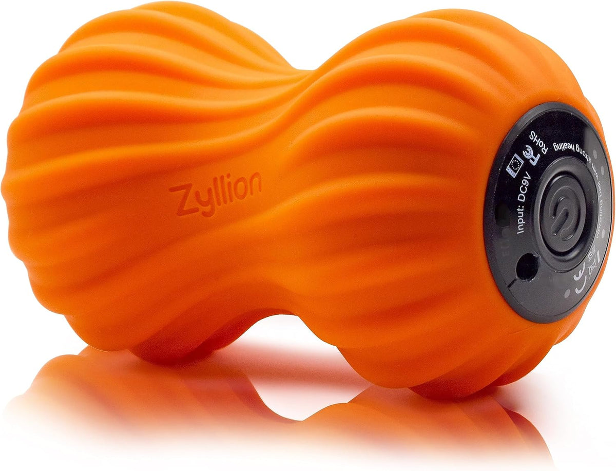Zyllion ZMA-30 Vibrating Peanut Massage Ball Roller for Pain Relief, Orange
