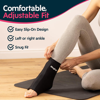 Magic Gel Ankle Ice Pack Wrap for Swelling, Reusable Ice Packs for Ankle Injuries, Flexible Hot & Cold Packs, Foot Ice Pack Wrap Ice Socks for Sprained Ankle, Achilles Tendonitis & Fasciitis Relief