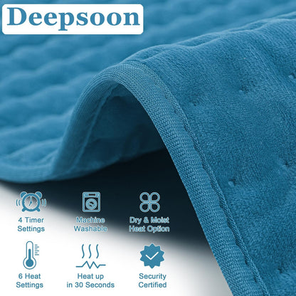 Heating Pad,Heated Blanket,Heating Pad for Back Neck,Grey,24x12 Inch | Electric Heating Pad,Dry/Moist Heat Heating Pads,Heating Pads for Shoulder,Abdomen,Heat Pad for Women Men,Birthday Gift