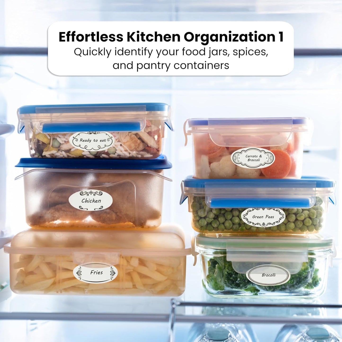 Juvale Dissolvable Food Labels - 300 Pack, White Rectangular, 1.1 x 2.25 in - Canning Jar Labels & Pantry & Freezer Container Stickers - 8 Unique Designs