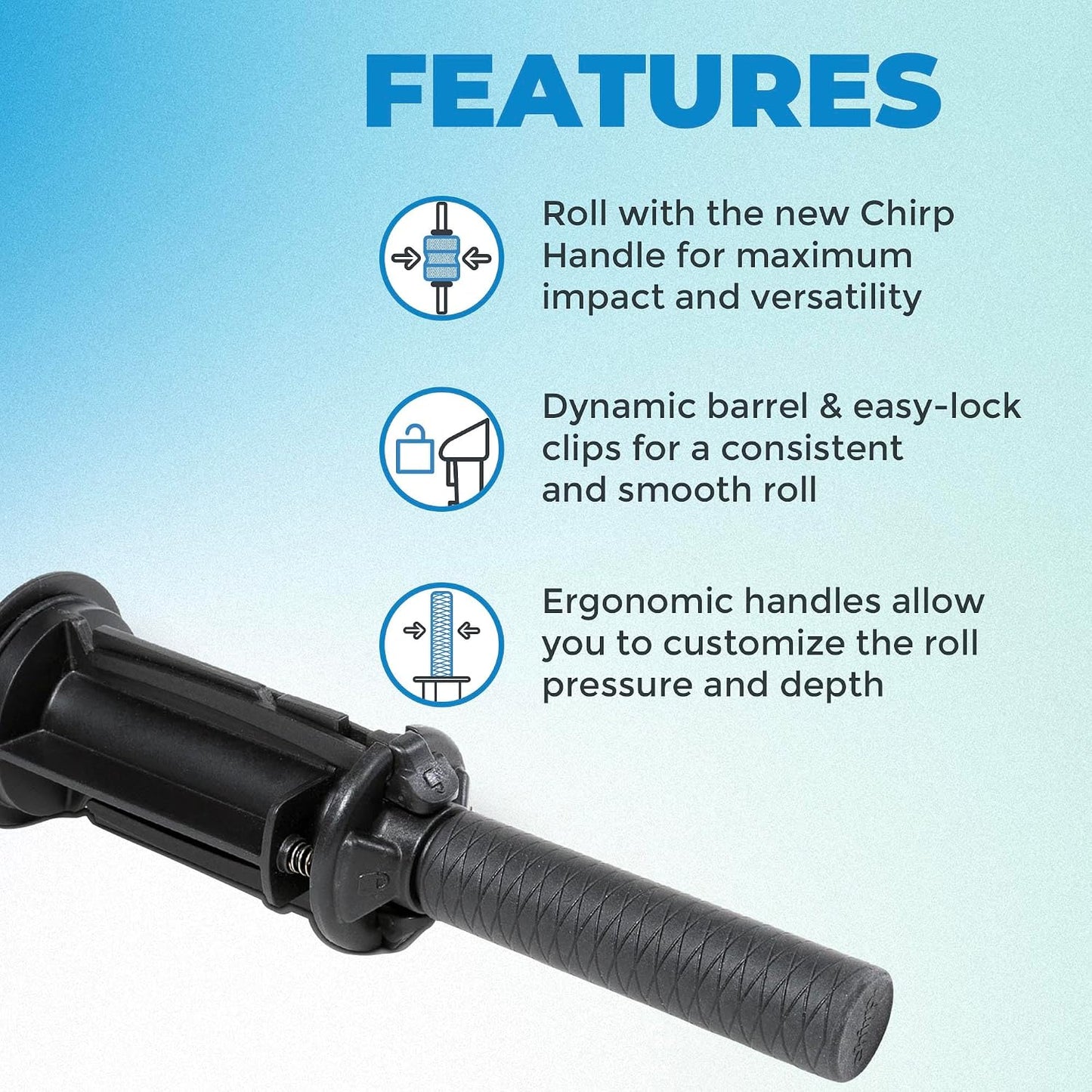 Chirp Focus Muscle Roller Handle for 4" Focus Wheel, 15.5"