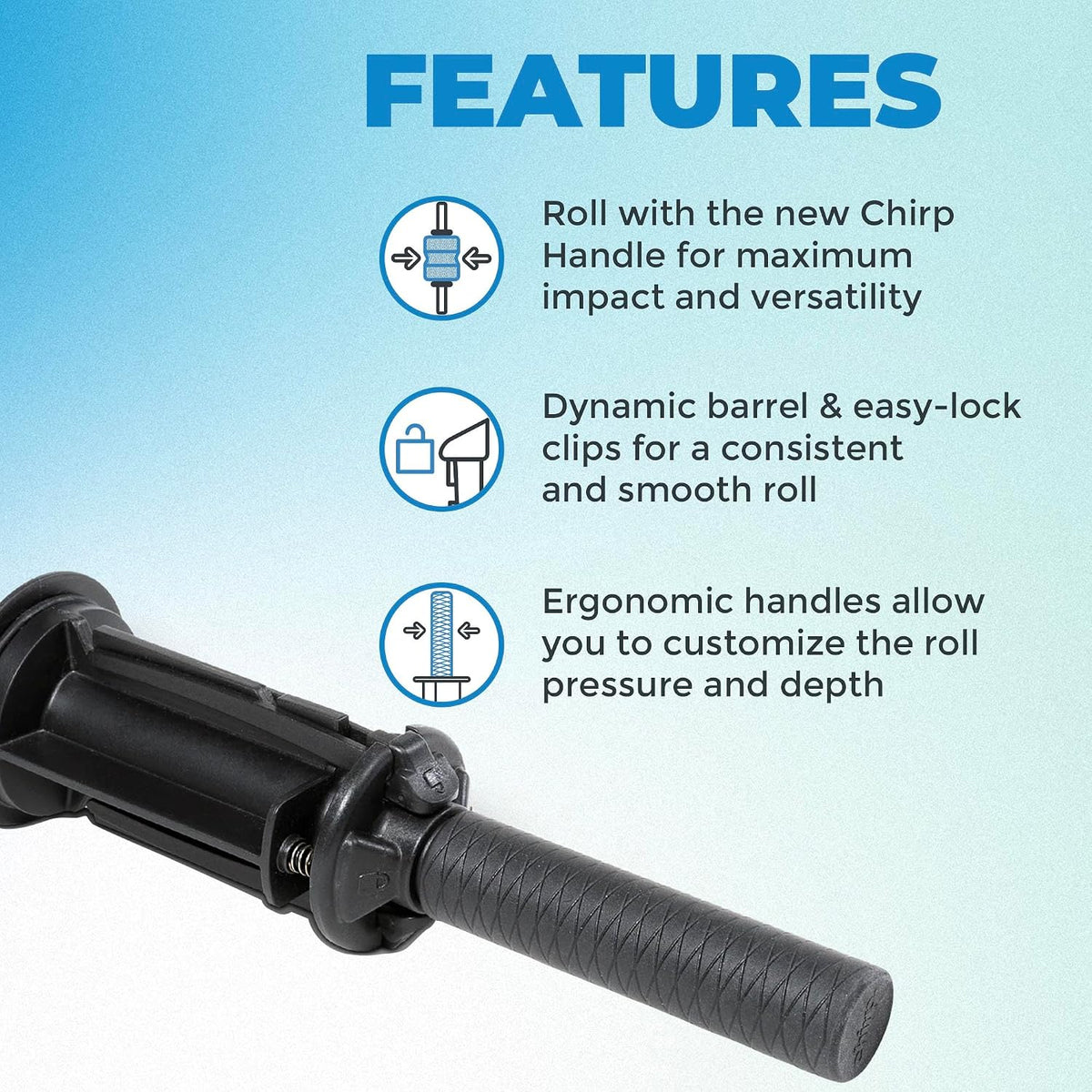 Chirp Focus Muscle Roller Handle for 4" Focus Wheel, 15.5"