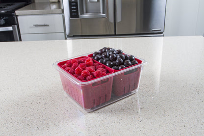Kitchen Spaces Stackable Fridge Storage Colander Containers, Variety Pack | 3 Sizes to Store Fresh Produce, Organize Washed Fruits and Veggies, Snap and Seal Lids with Adjustable Vents, Hand Wash Only