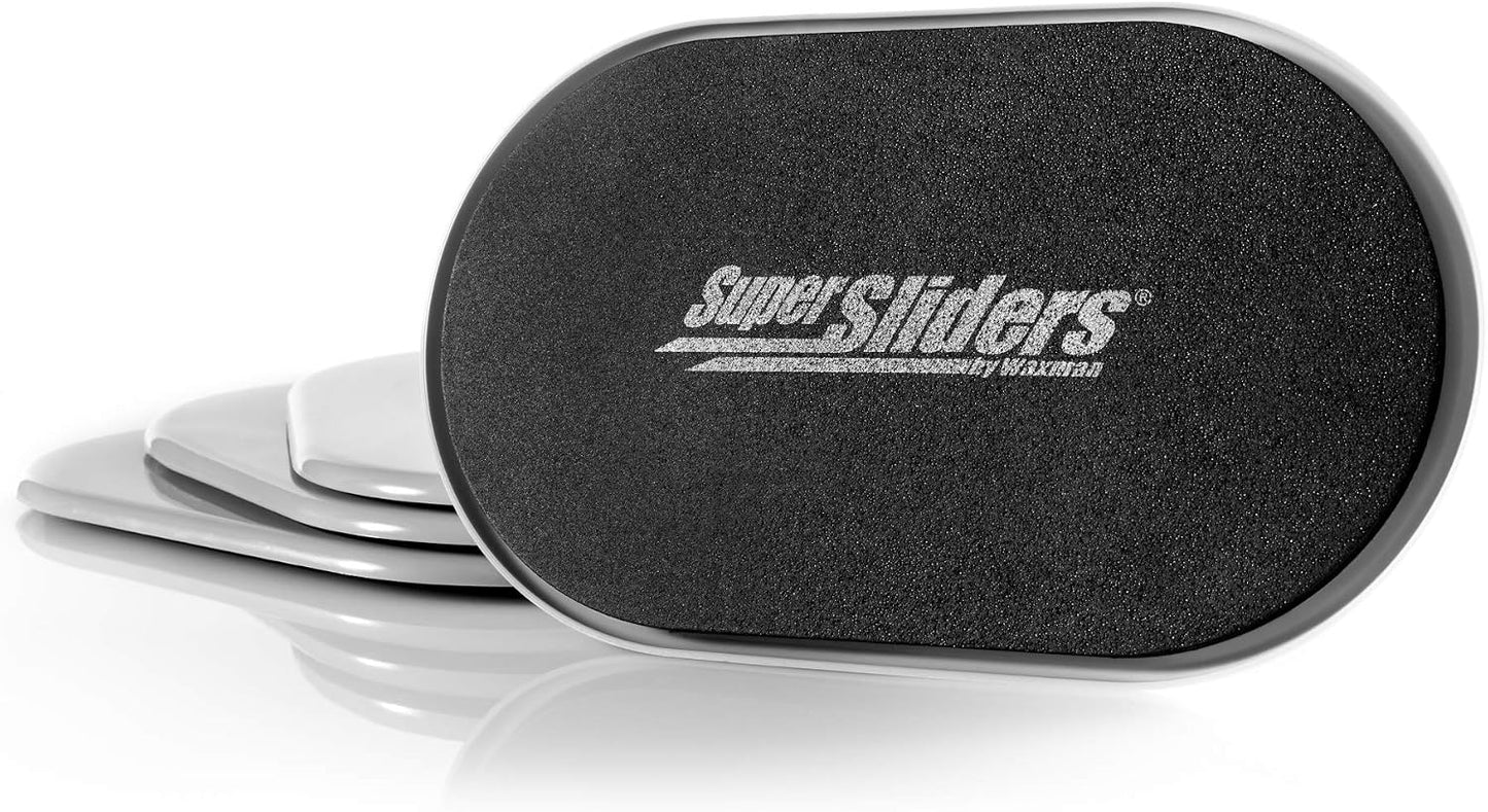 Super Sliders 5-3/4" x 9-1/2" XL Oval Reusable Furniture Sliders for Carpet, Anti-Slip Protective Furniture Moving Pads for Beds, Sofas, Dressers, Set of 4, Brown