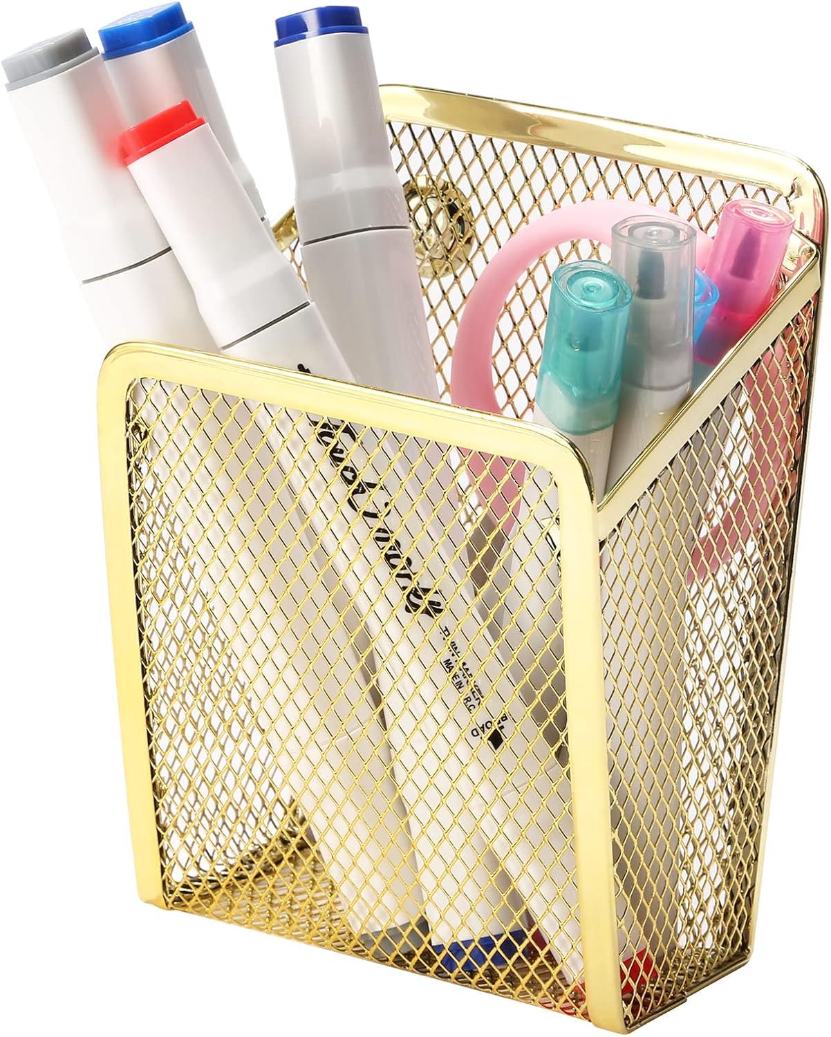 Magnetic Pencil Holder,Mesh Stainless Steel Pen Basket, Metal Writing Utensil Storage Organizer for Whiteboard,Blackboard,Kitchen, Locker, Home, or Office | Metal Writing Utensil Storage Organizer for Whiteboard,Blackboard,Kitchen, Locker, Home, or Office