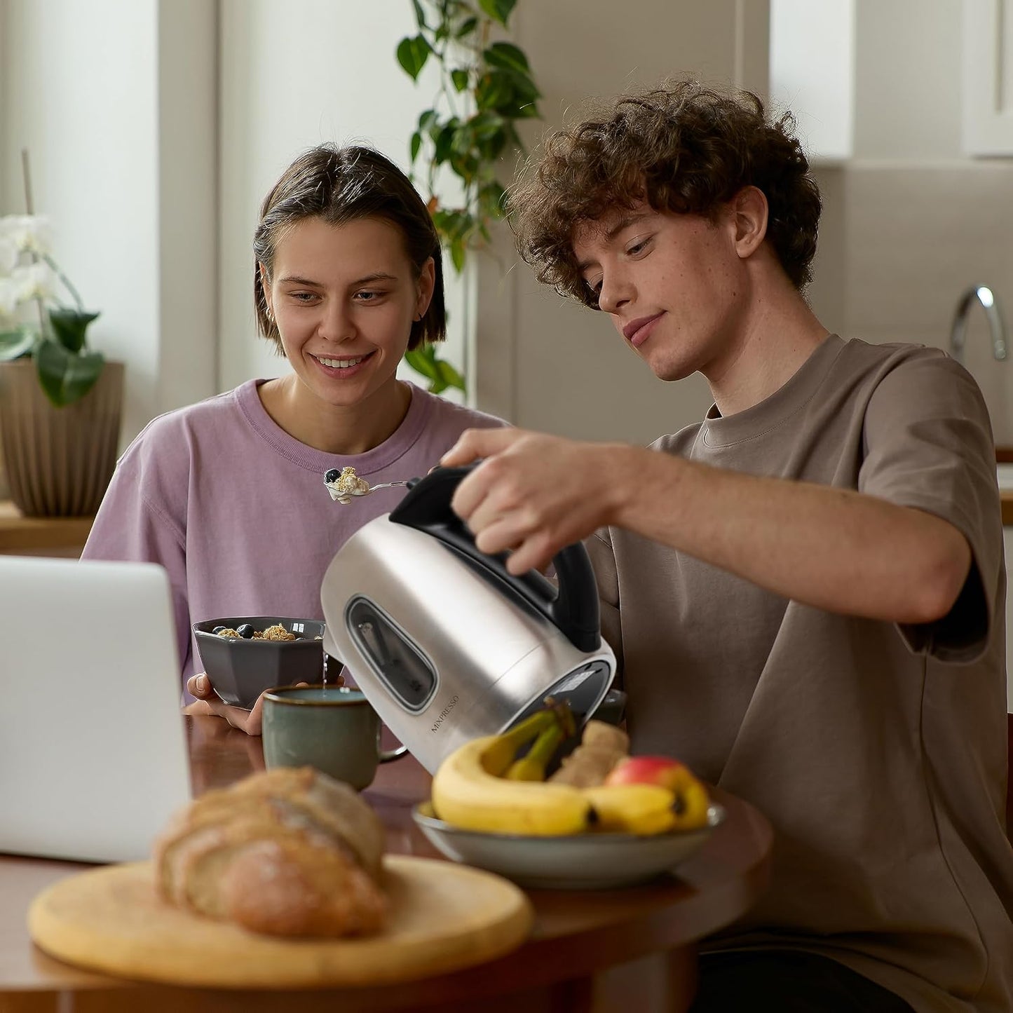 Mixpresso Electric Kettle Temperature Control, Hot Water Kettle Electric, Cordless 1 Liter Capacity, Keep Warm & LED Indicator, Auto-Shutoff, Boil-Dry Protection, Stainless Steel Electric Kettle