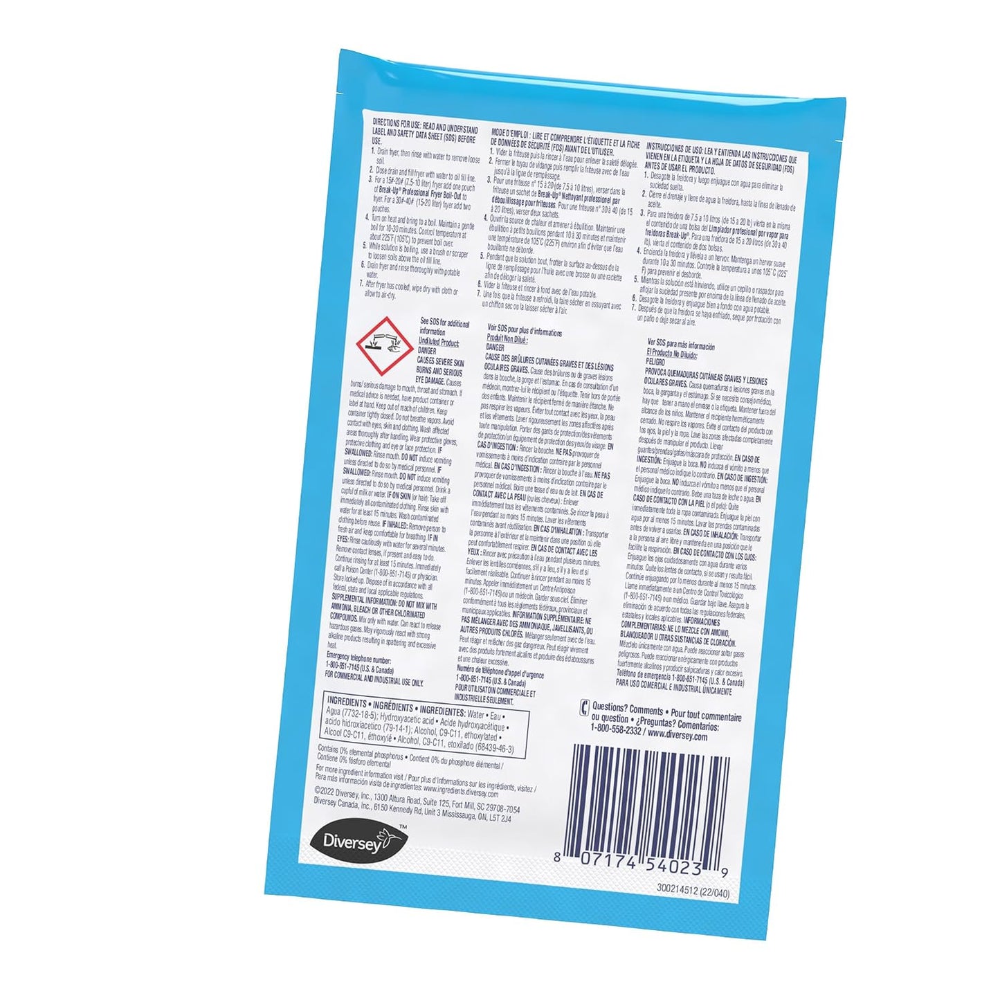 Diversey Break-Up Professional Fryer Boil Out Cleaner, 2 oz, 36 Pack