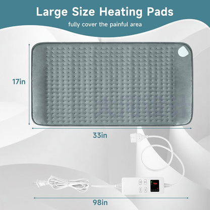 NBKLS Heating Pads for Back Neck Shoulder Pain, Electric Heating Pad Auto Shut Off, Fast Heat, Large Heating Pad Christmas Gift for Women Men, Birthday Gifts for Mom Dad (Blue)