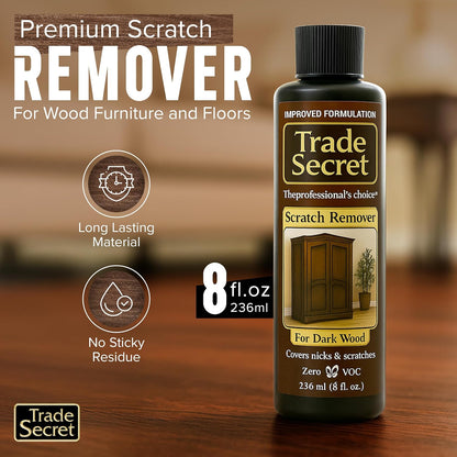Trade Secret Scratch Concealer for Dark Wood Furniture & Floors – Dark Brown Shade Stain Covers Nicks, Scuffs, Dog & Cat Scratches, Minor Defects – Real Wood Only