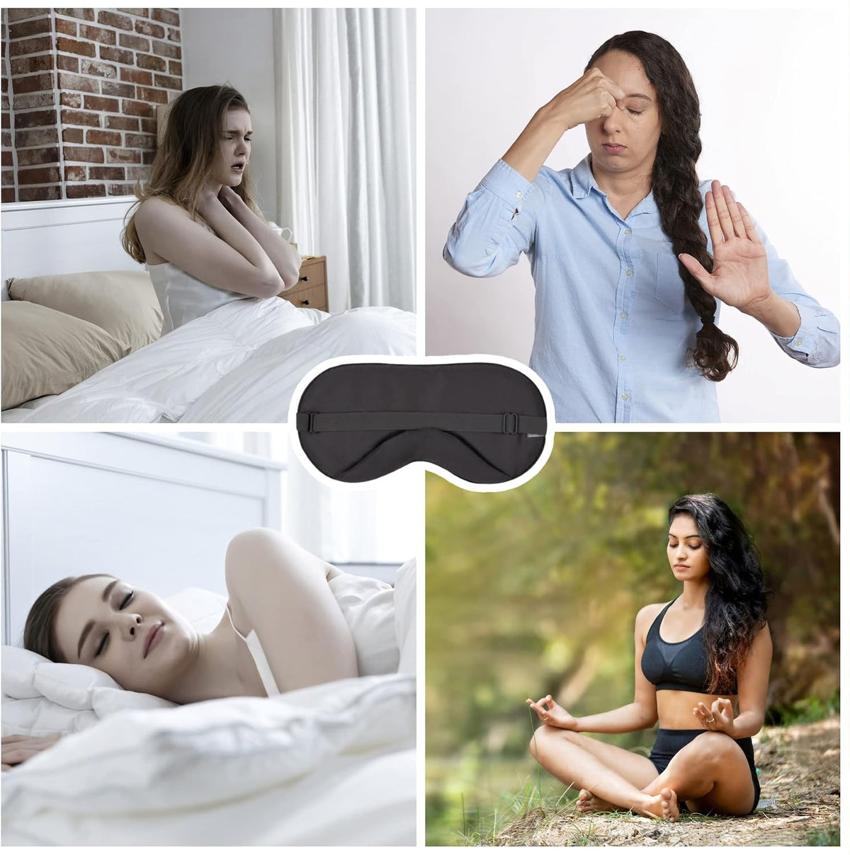 100% Bamboo Viscose Sleep Eye Mask - Dark Gray - Superior to Cotton - Light Blocking Travel Blindfold for Men & Women - Ultra-Soft & Comfortable with Adjustable Strap for Restful Sleep - by JoMo