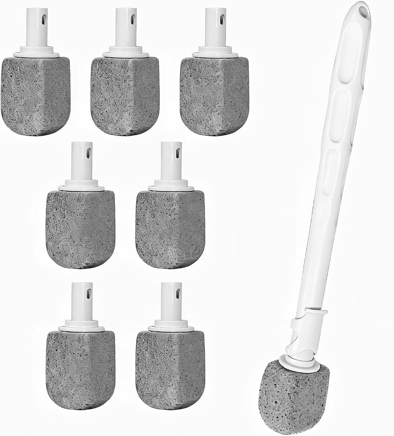 Upgrade Pumice Stone Toilet Bowl Cleaner for Toilet Bath Kitchen Household Cleaning,11.8Inch Bathroom Cleaner Brush Toilet Wand+ Pumice Stones (7 Pack)