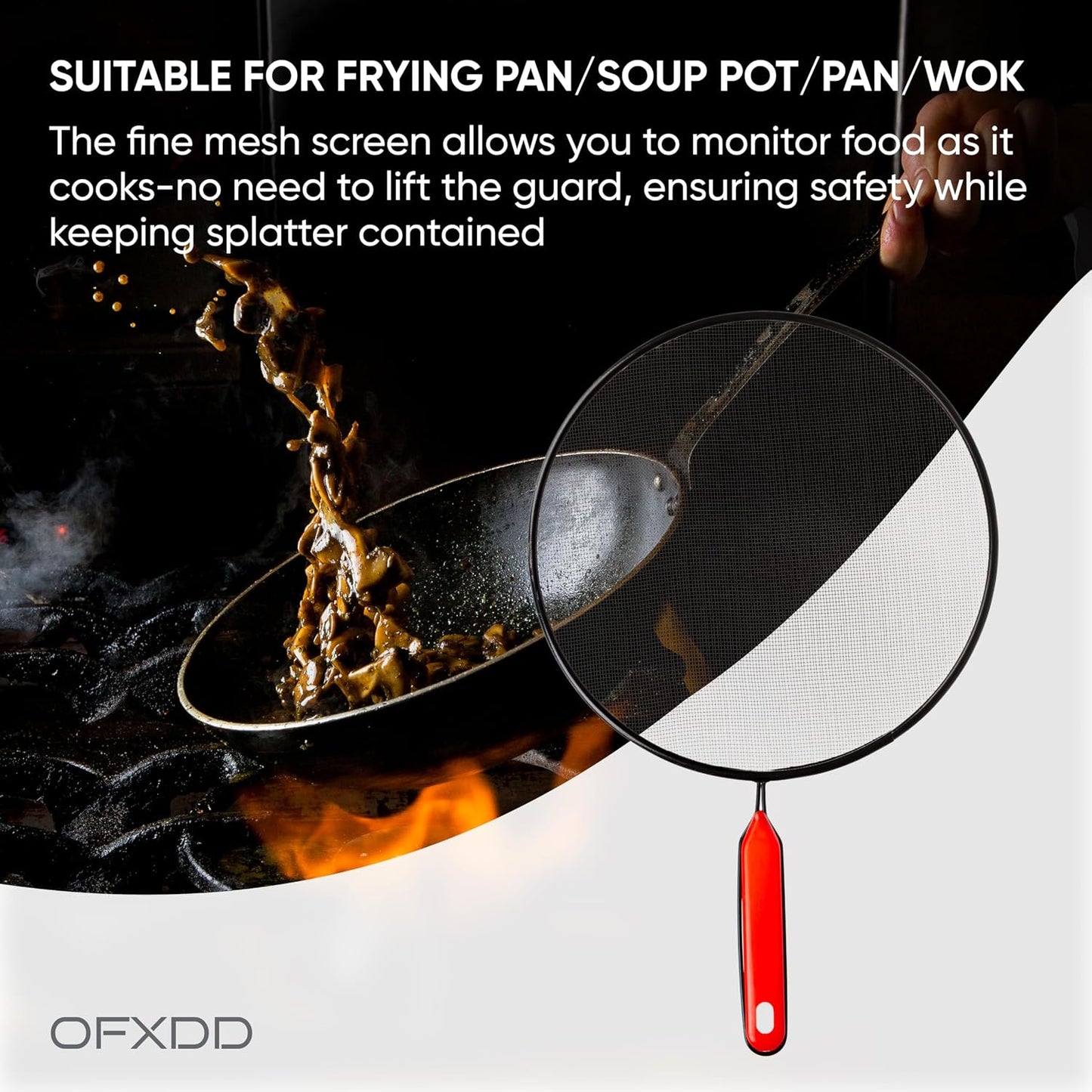Frying Pan Screen Splatter Grease Protection - 10" - Ultimate Prevent Kitchen Guard Shield for Stove Frypan