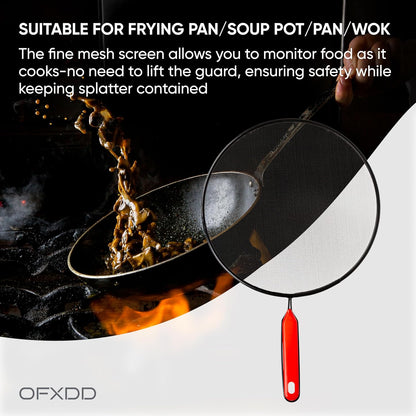 Frying Pan Screen Splatter Grease Protection - 10" - Ultimate Prevent Kitchen Guard Shield for Stove Frypan