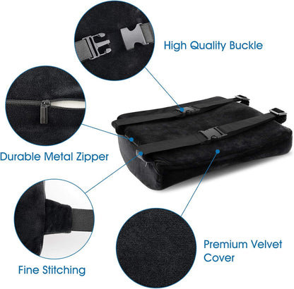 Orthopedic Memory Foam Seat Cushion for Office Chair Sciatica Tailbone Back Pain Relief Sitting Pillows - Truck Driver Cars Front Seats Pillow Wheelchair Kitchen Chairswith with No-Slip Bottom