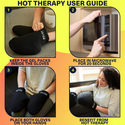Relief Genius Cold Therapy Socks with Reusable Gel ice Packs - Achieve Relief from Sprains, Muscle Pain, Bruises, Swelling, Edema, Chemotherapy, Arthritis, Post Partum Foot (Black, Large)